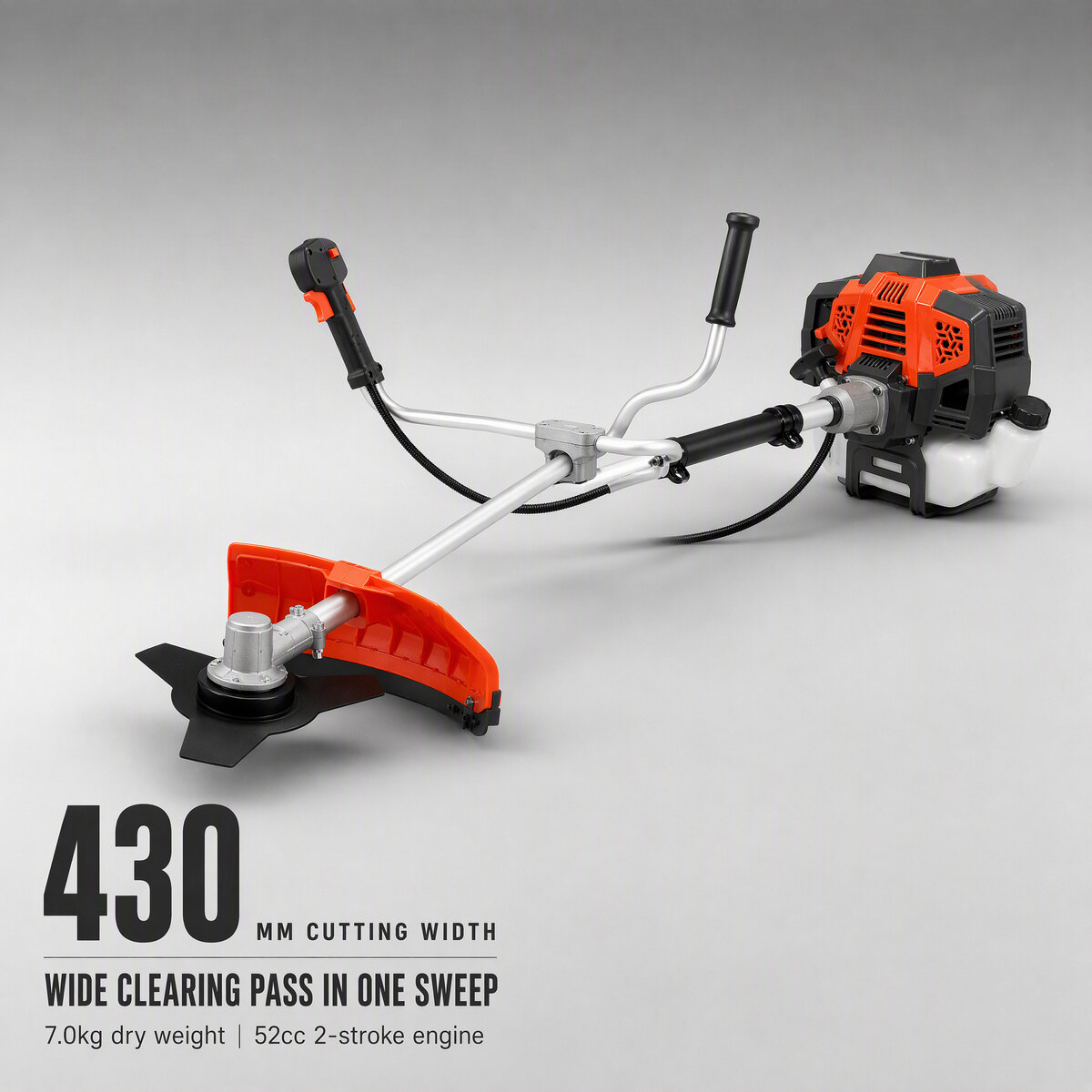 CG520-O 52cc 2-Stroke Gasoline Brush Cutter 1.47kW Grass Trimmer Bike Handle Straight Shaft 430mm for Orchard Garden - Commercial Walk Behind Lawn Mower Main Image