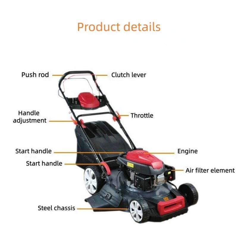Self Propelled Lawn Mower | 22 Inch 6HP 4-in-1 Gas Lawn Mower PLM5170S | Factory OEM