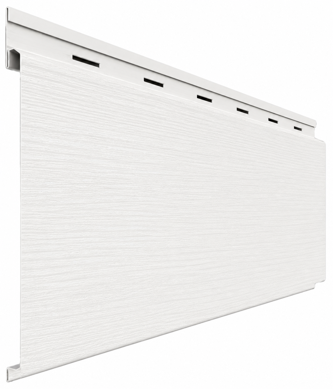 White aluminum siding panel detail showing texture