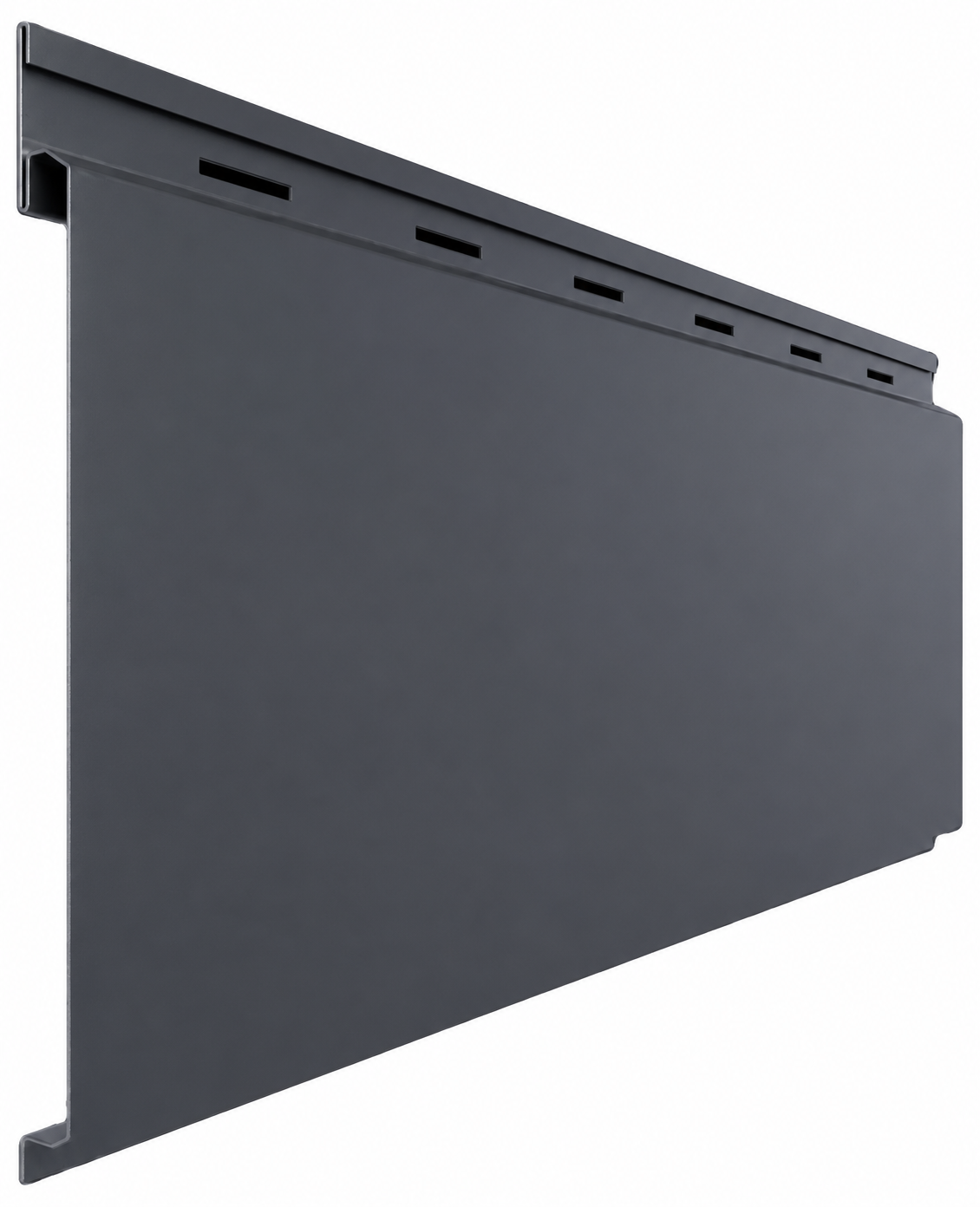 Dark gray aluminum siding panel detail