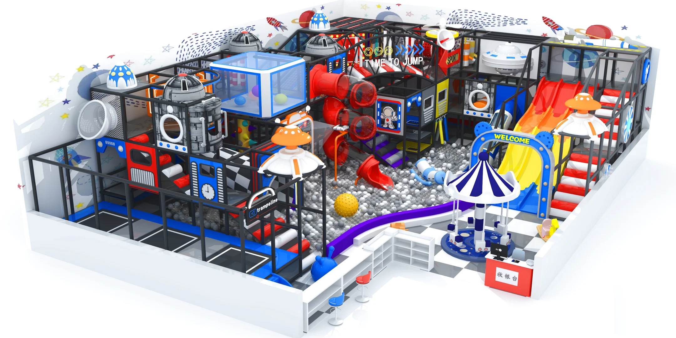 Rainbow Color Indoor Playground