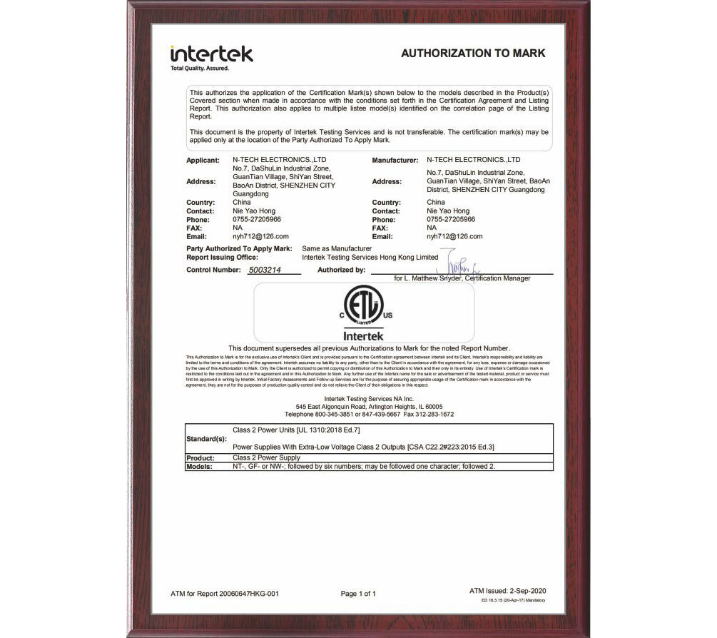 ETL Certificate