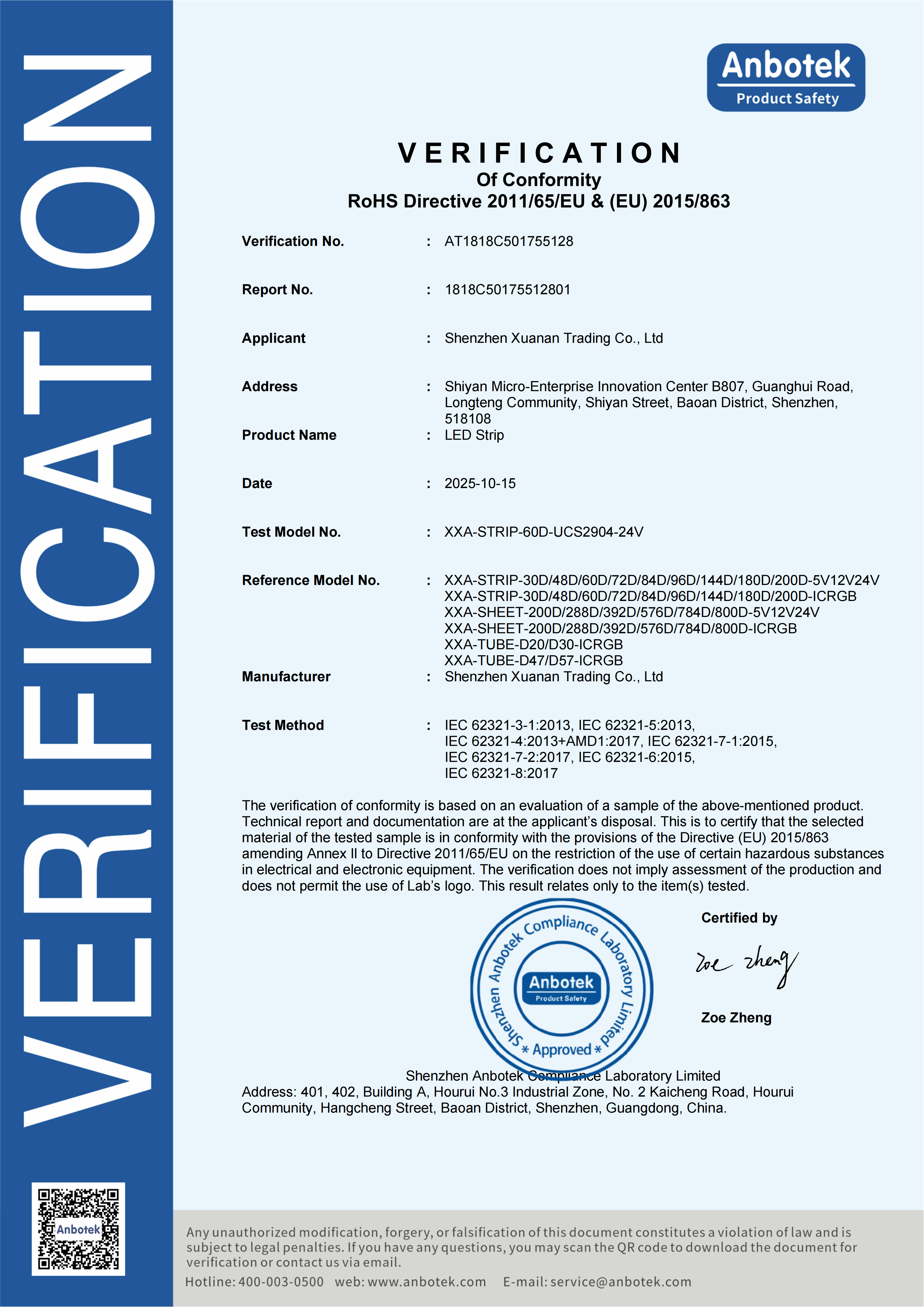RoHS Certification