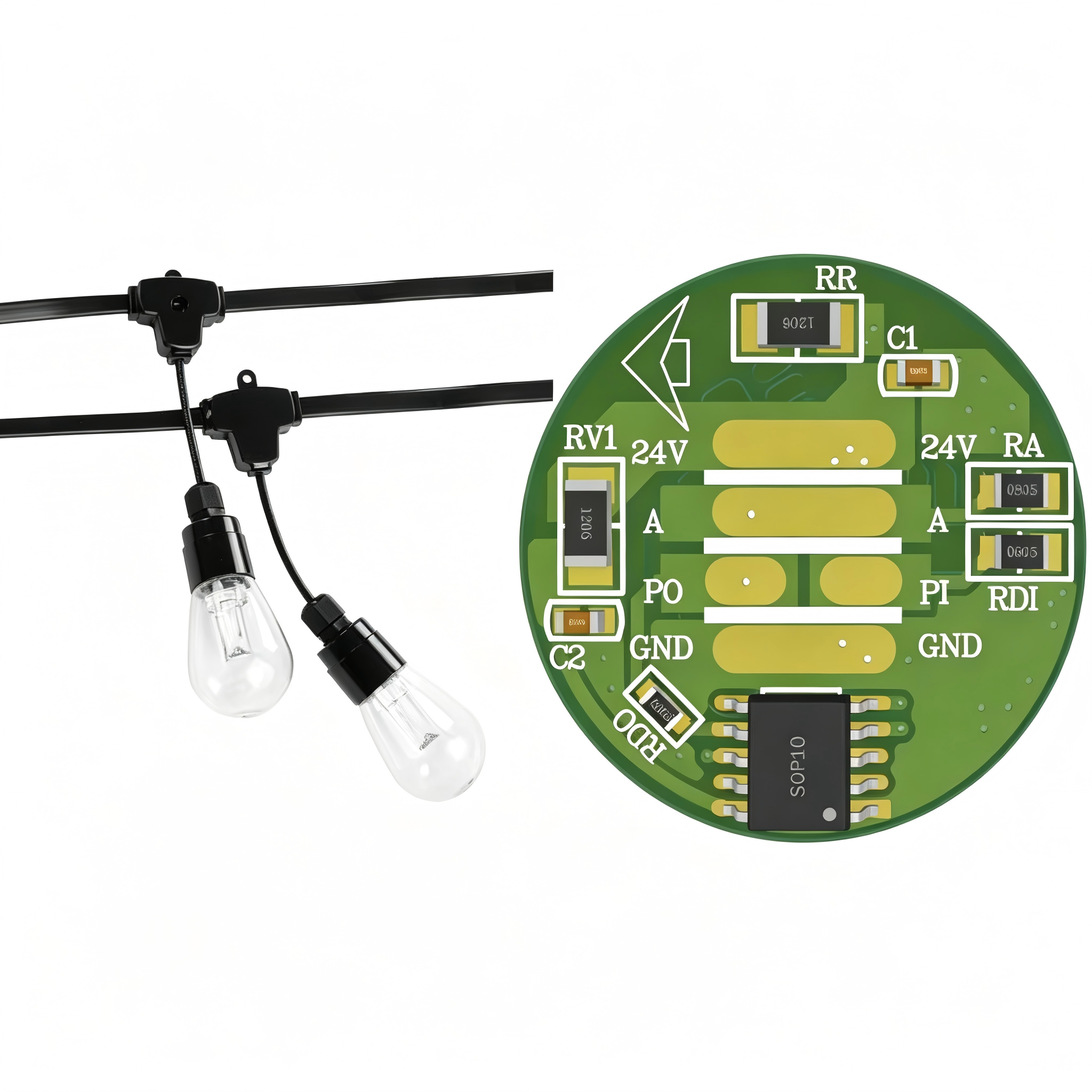 Custom DMX512 360° Digital Pixel Bulb – RGBW, IP67, M12 Connectors