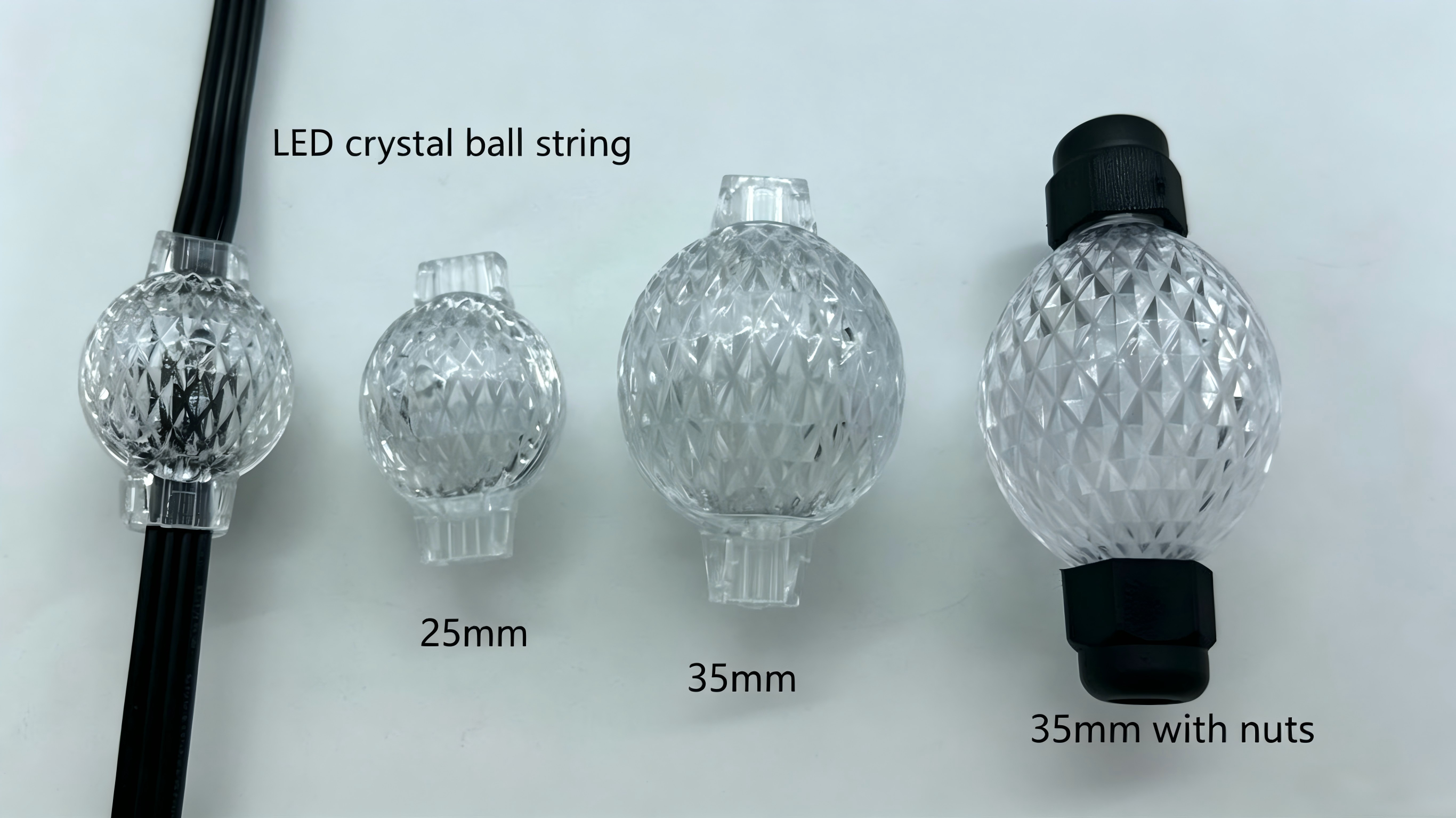Xuanan Lighting Launches Addressable Crystal Ball String Lights – 25mm/35mm, 360°, IP66
