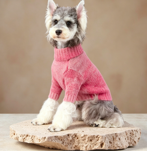 Pink Gradient Cable Knit Matching Set for Human & Dog 5