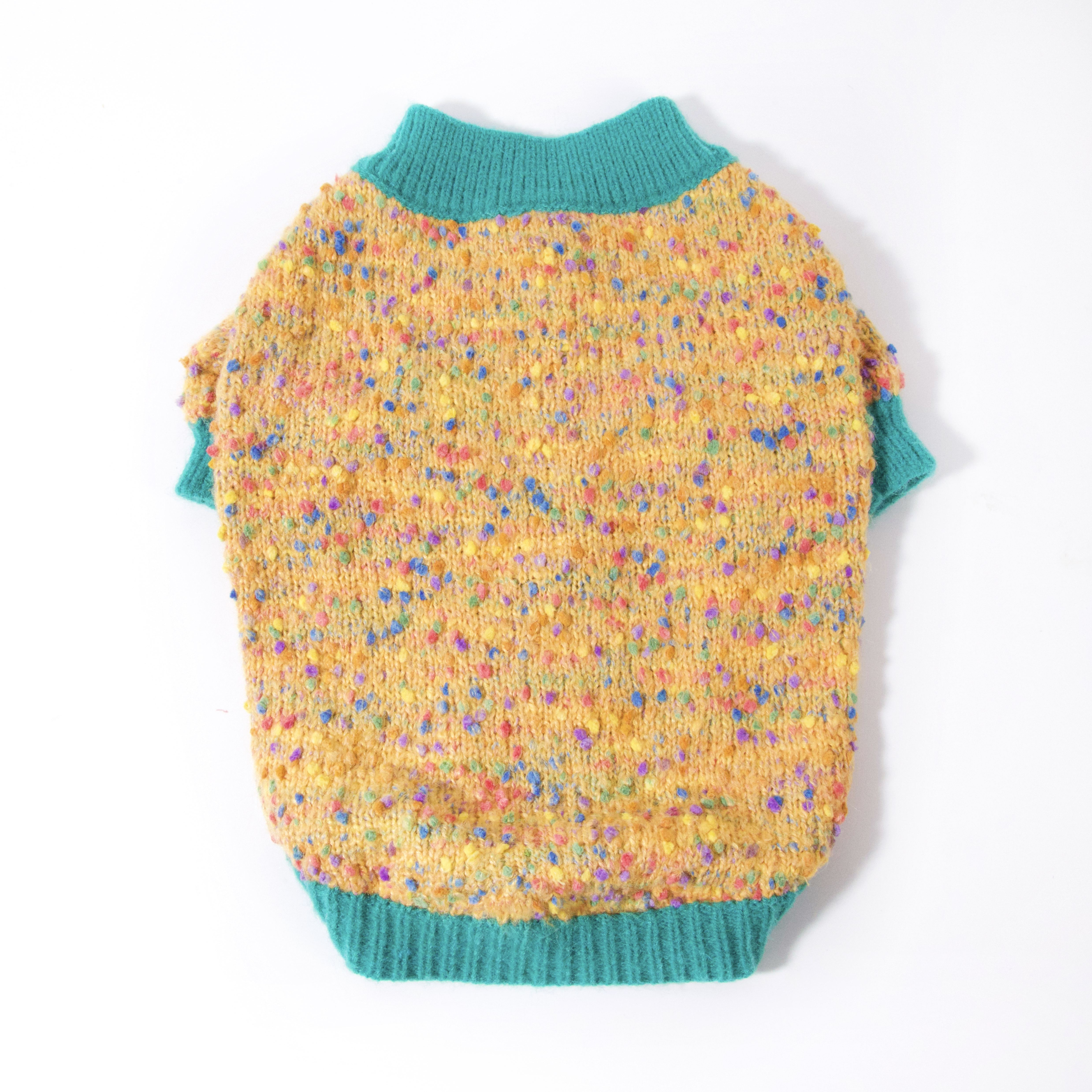 Yellow Green Contrast Knit Pet Cardigan 5