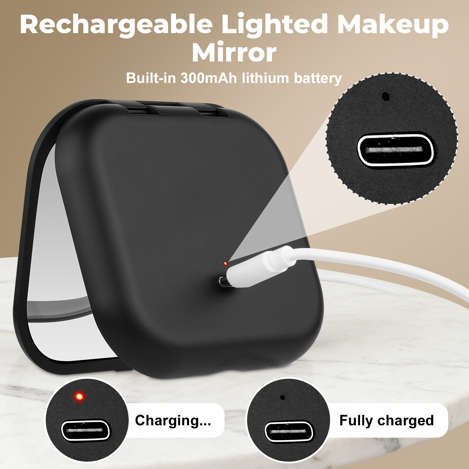 Rechargeable Lighted Mirror