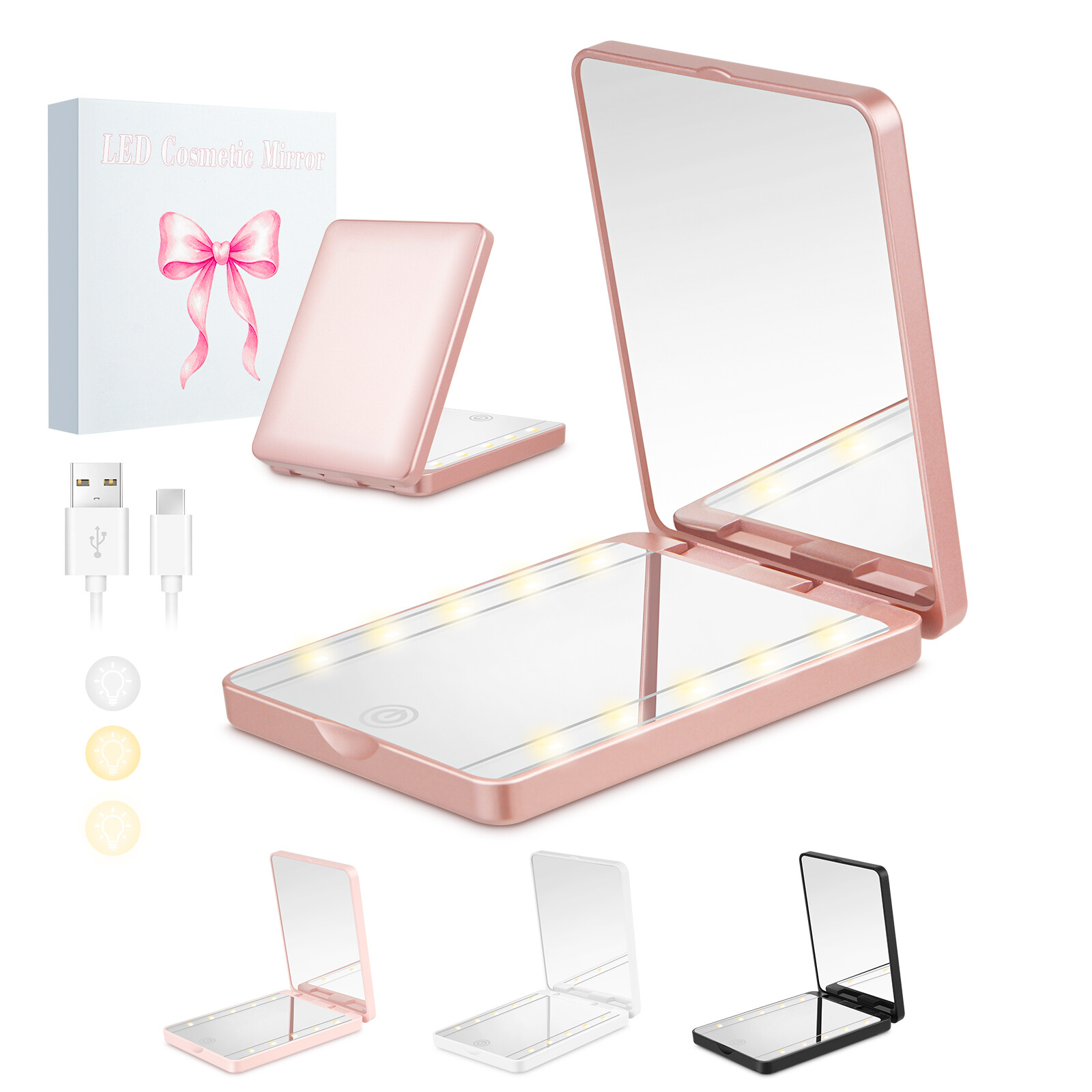 Tri-Fold LED Vanity Mirror