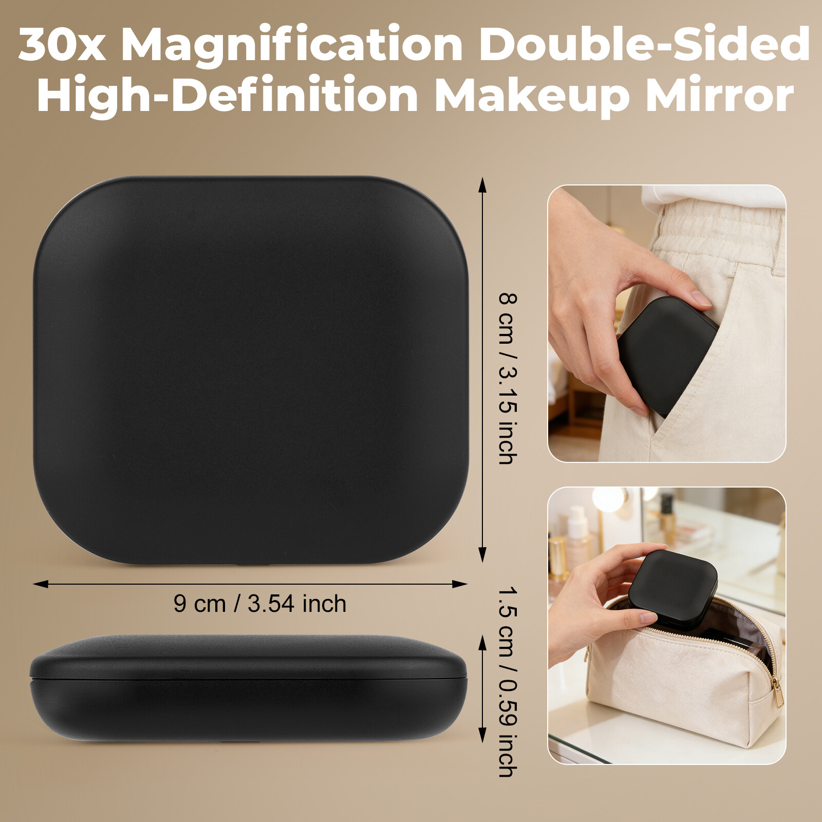 30x Magnification Double-Sided HD Mirror