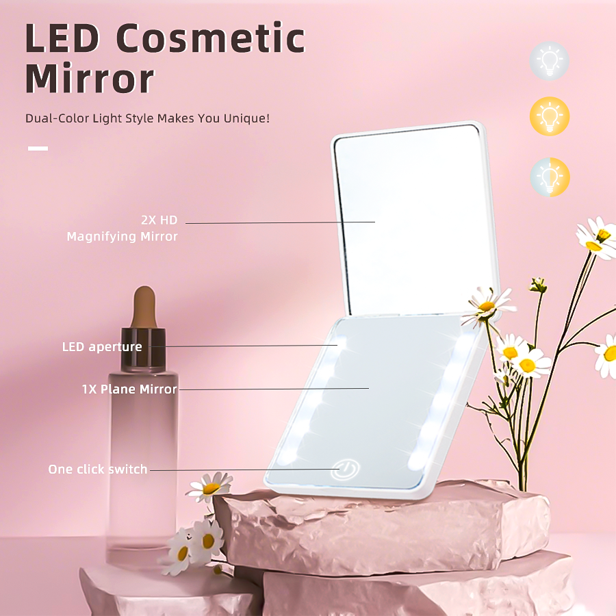 ZMKJ-001 Square Foldable LED Mirror