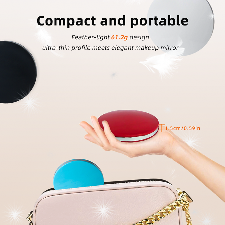 Round Compact LED Mirror view 2