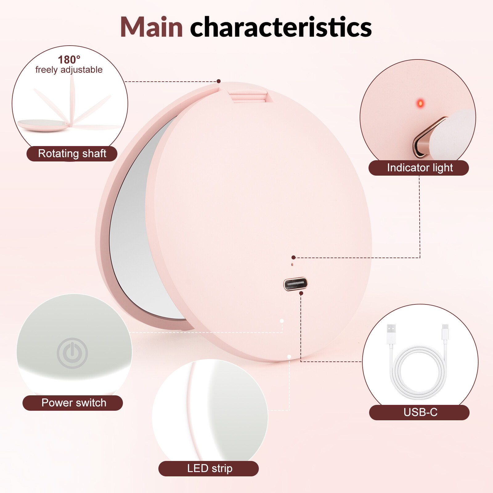 ZM-LED-003 Round LED Mirror Main Characteristics