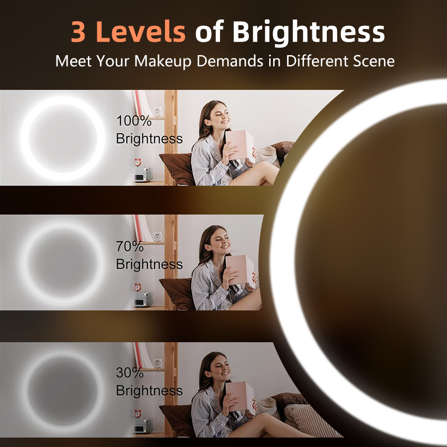 Round Compact LED Mirror view 4