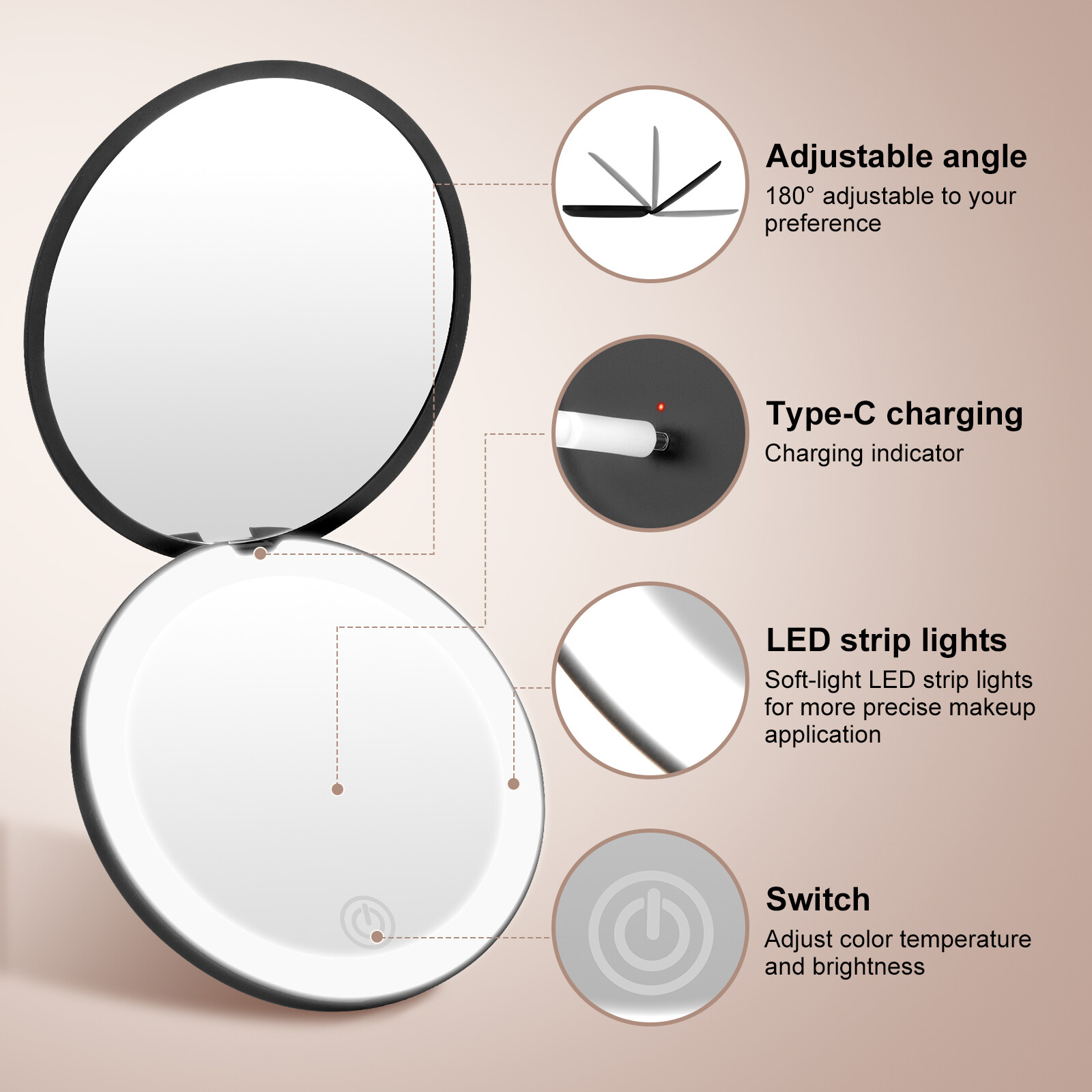 ZM-LED-007 Round LED Mirror Main Characteristics