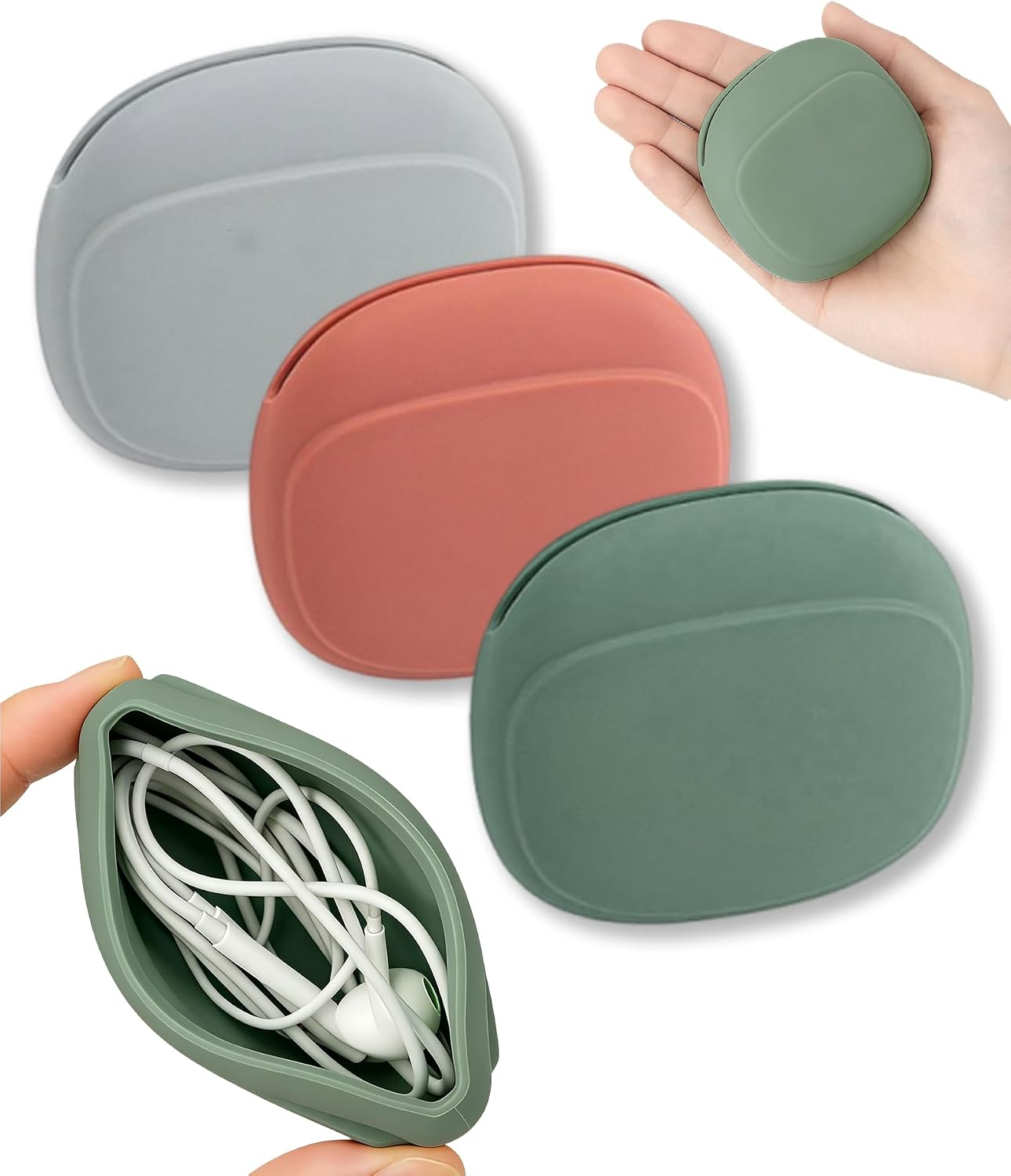 Silicone Headphone Organizer Data Cable Storage Case Soft Sleek Mini Storage Bag