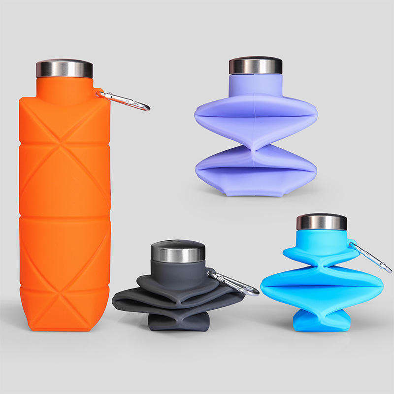 700ML Food‑Grade Silicone Collapsible Bottle, Foldable Water Bottle for Travel Camping Sports