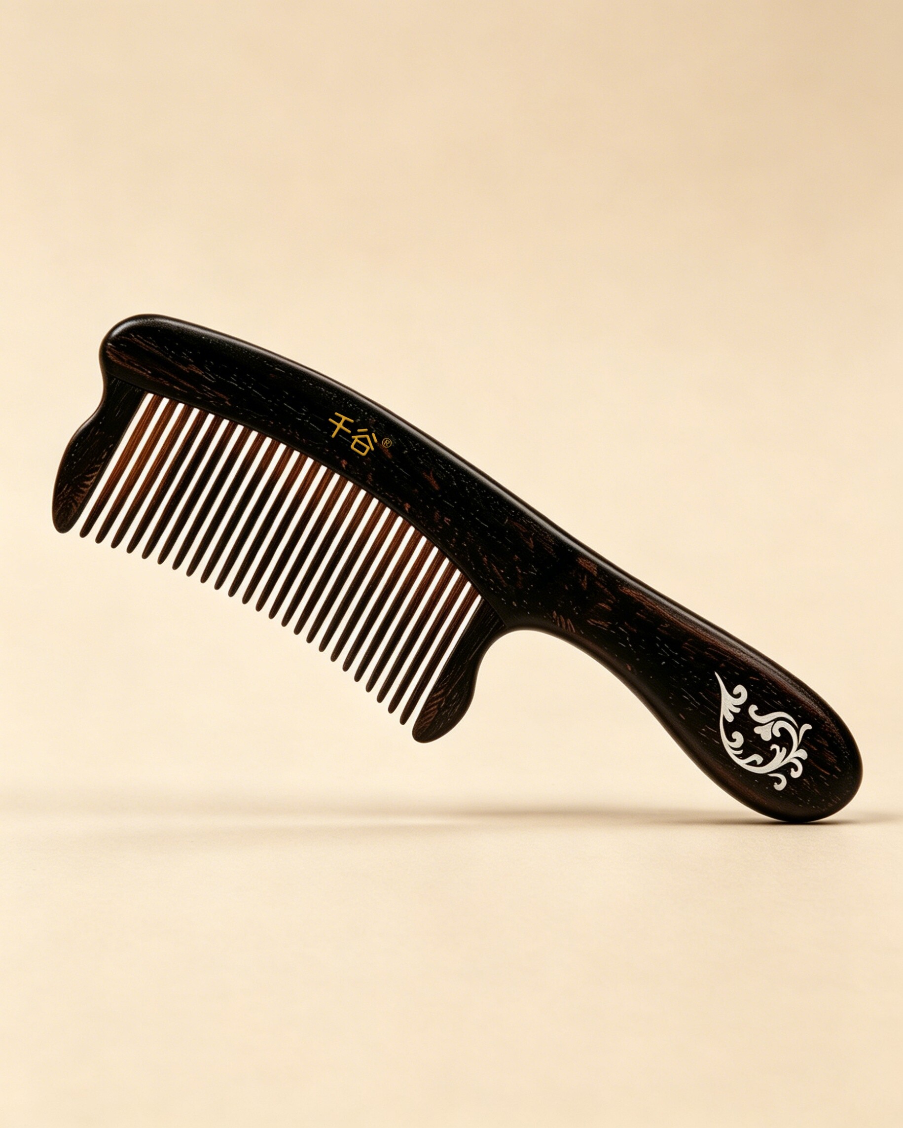Ebony Wood Comb · Elegant Charm View 2