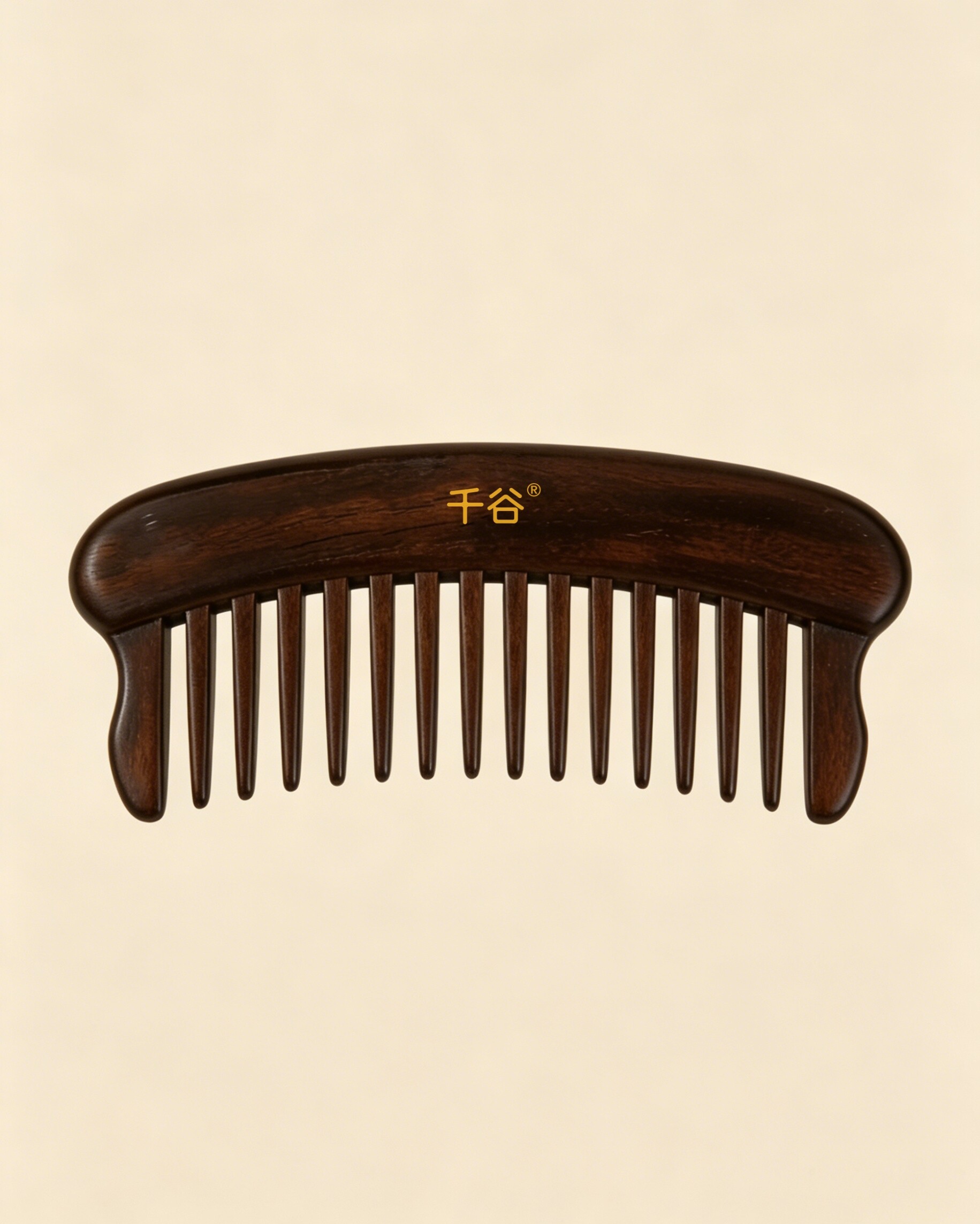 Ming City Wall Scroll Pattern · Mother-of-Pearl Inlay Padauk Wood Comb View 3