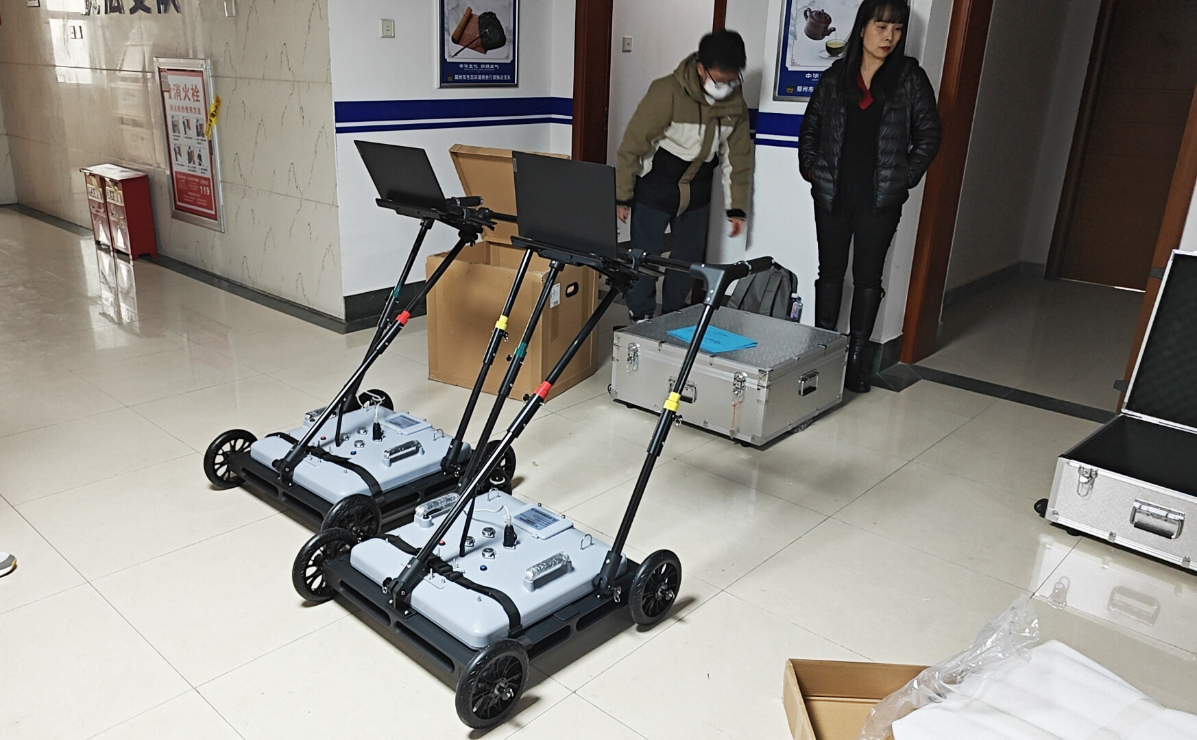 Two SL-GPR wireless ground-penetrating radar units displayed side by side