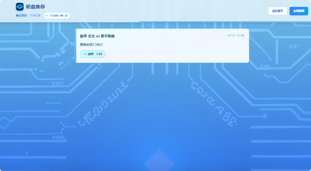 初盘推荐界面