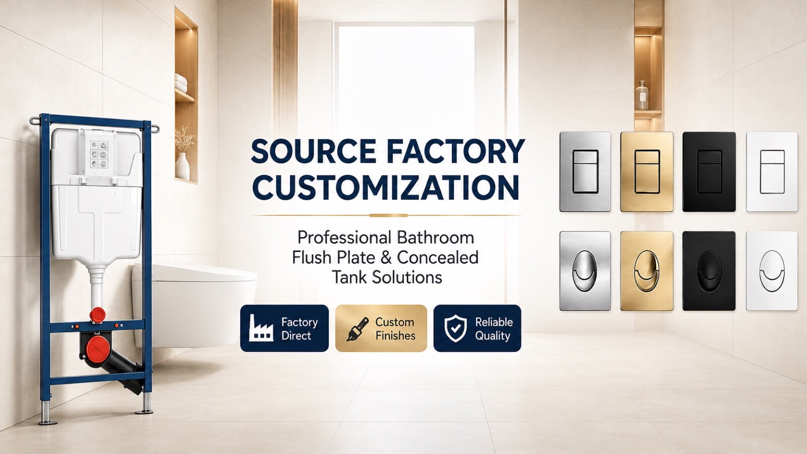 Factory direct custom concealed cistern solutions and wholesale flush plates produced by DOLOGI sanitary ware factory.