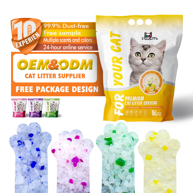 Wholesale Silica Gel Crystal Cat Litter Factory Low Dust Odor Lock Crystal Cat Sand
