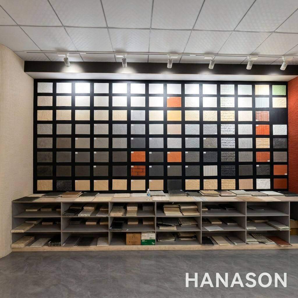 HANASON Showroom - Material Sample Wall