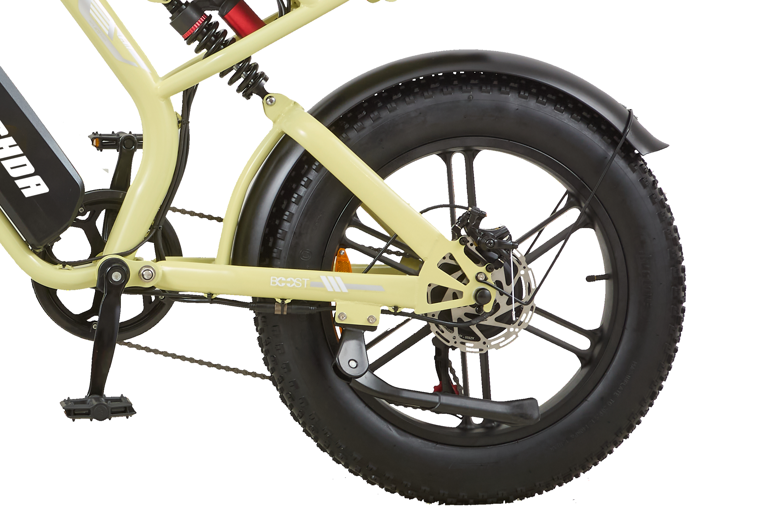 20-inch fat tires with full suspension system