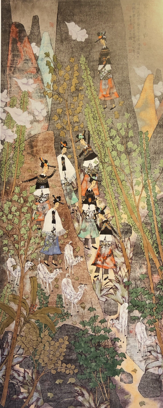 邓枫先生彝族题材重彩画作品