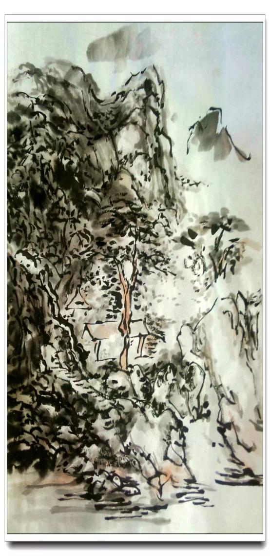 临摹黄宾虹山水画作品