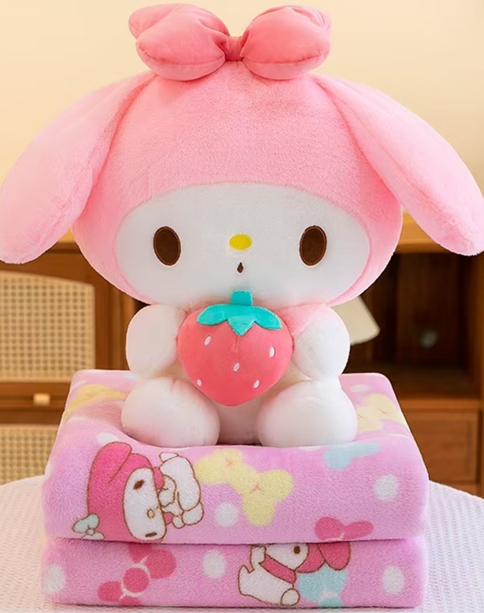 Strawberry Kuromi Plush Blanket