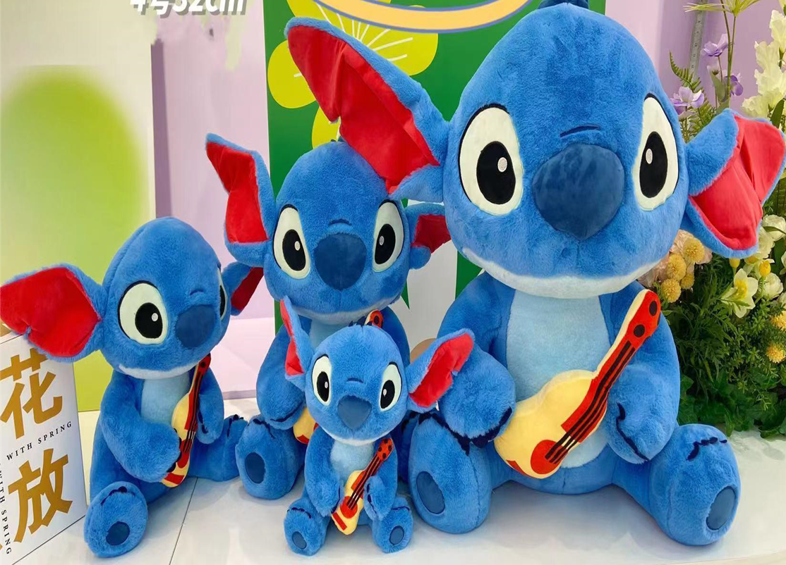 Guitar Stitch Rabbit Fur Plush Toy Stuffed Animal Toys