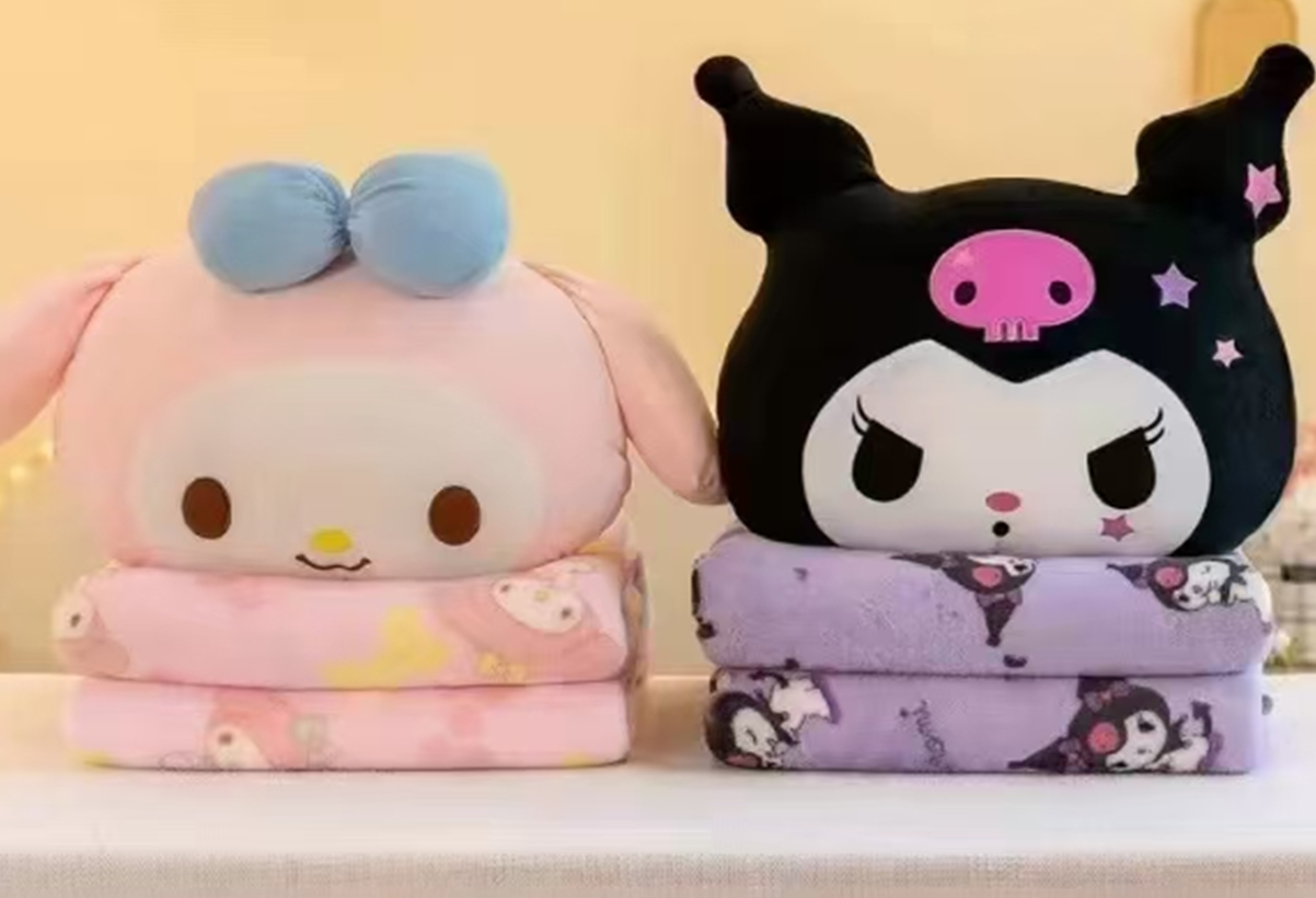 Kuromi Melody Plush Toy Blanket