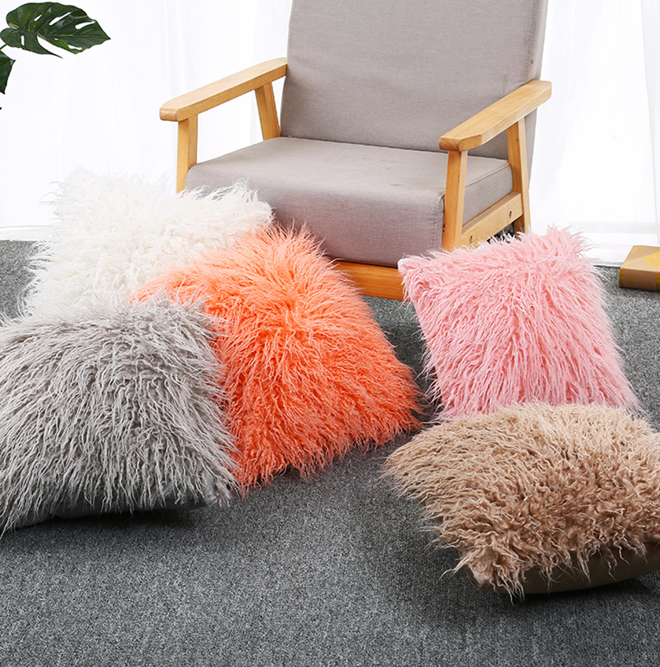 Long Pile Home Plush Pillow