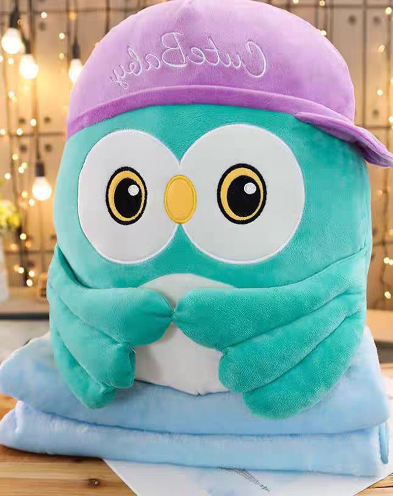 Super Soft Owl Plush Toy Blanket