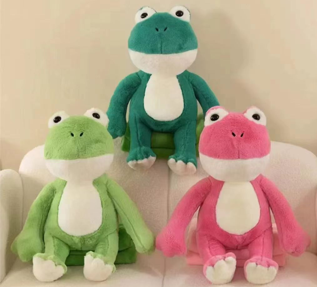 Three-color Frog Plush Toy Blanket