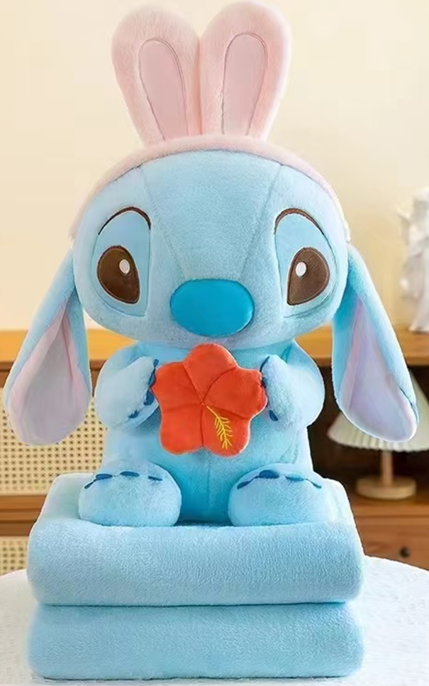 Flower Stitch Plush Toy Blanket