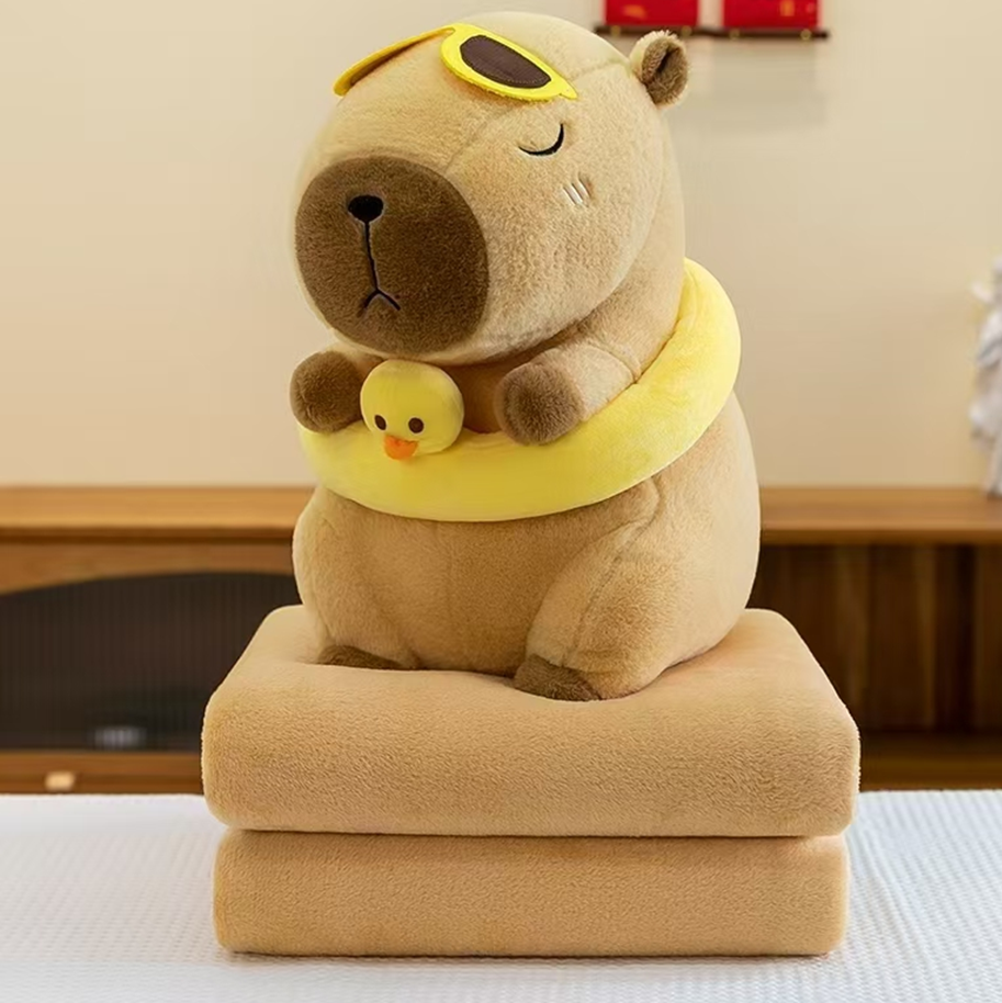 Swim Ring Capybara Plush Toy Blanket