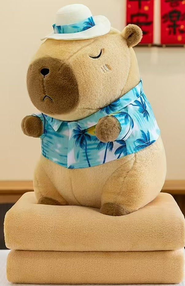 Hawaii Capybara Plush Toy Blanket