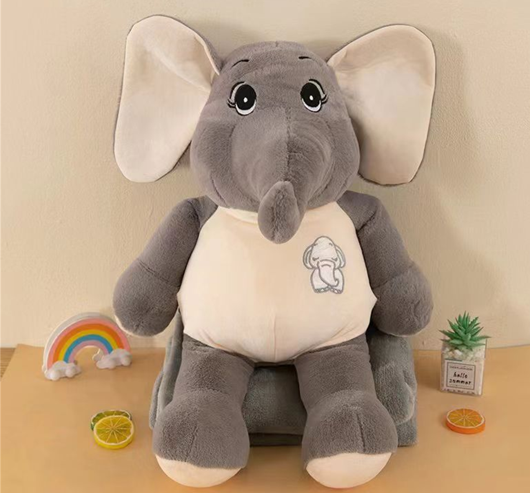 Big Ear Elephant Plush Toy Blanket