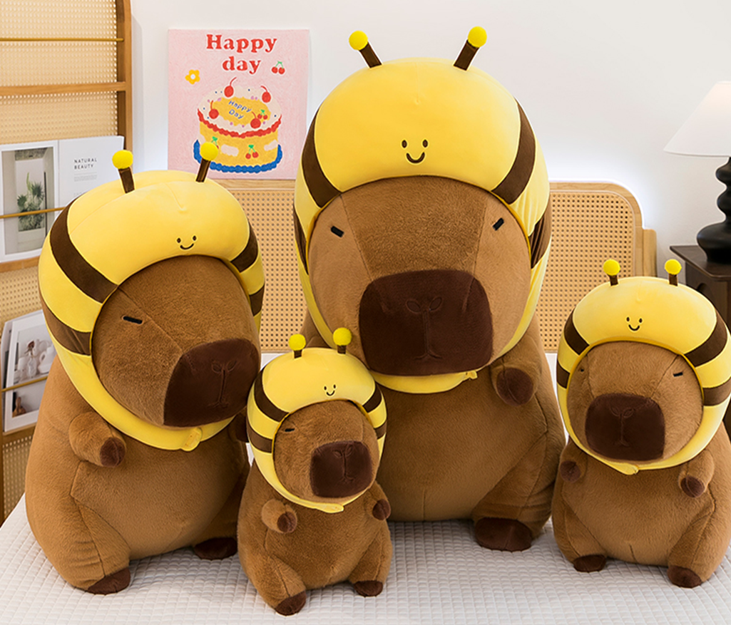 Bee Hat Capybara Plush Toy Stuffed Animal Toys