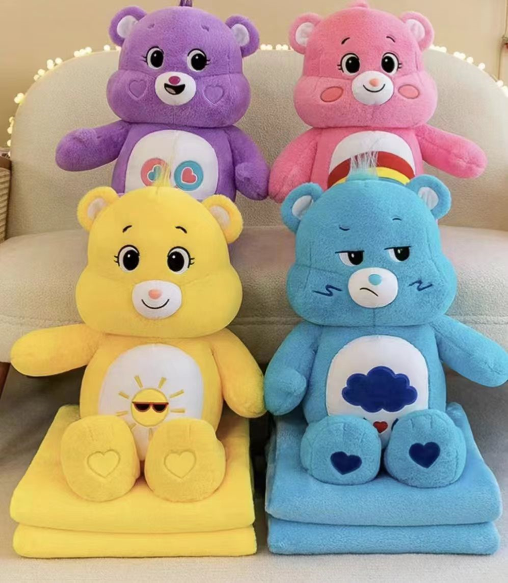 Rainbow Bear Plush Blanket