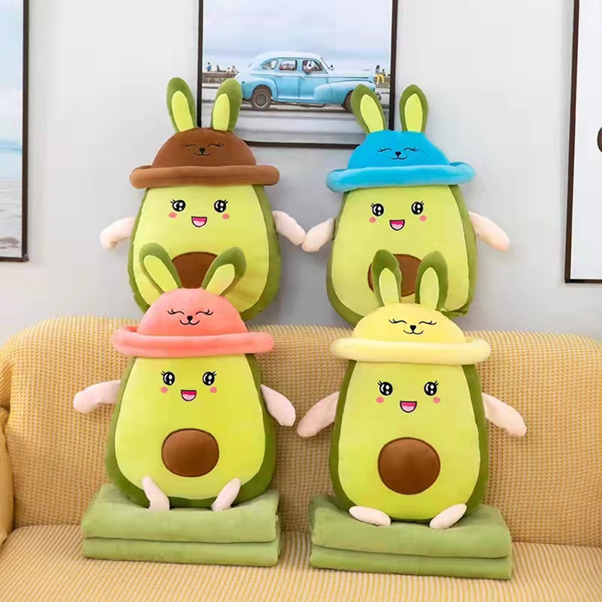 Hooded Avocado Air-Conditioning Plush Blanket