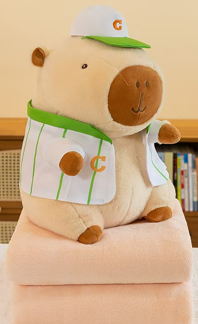 Dressed Capybara Plush Toy Blanket