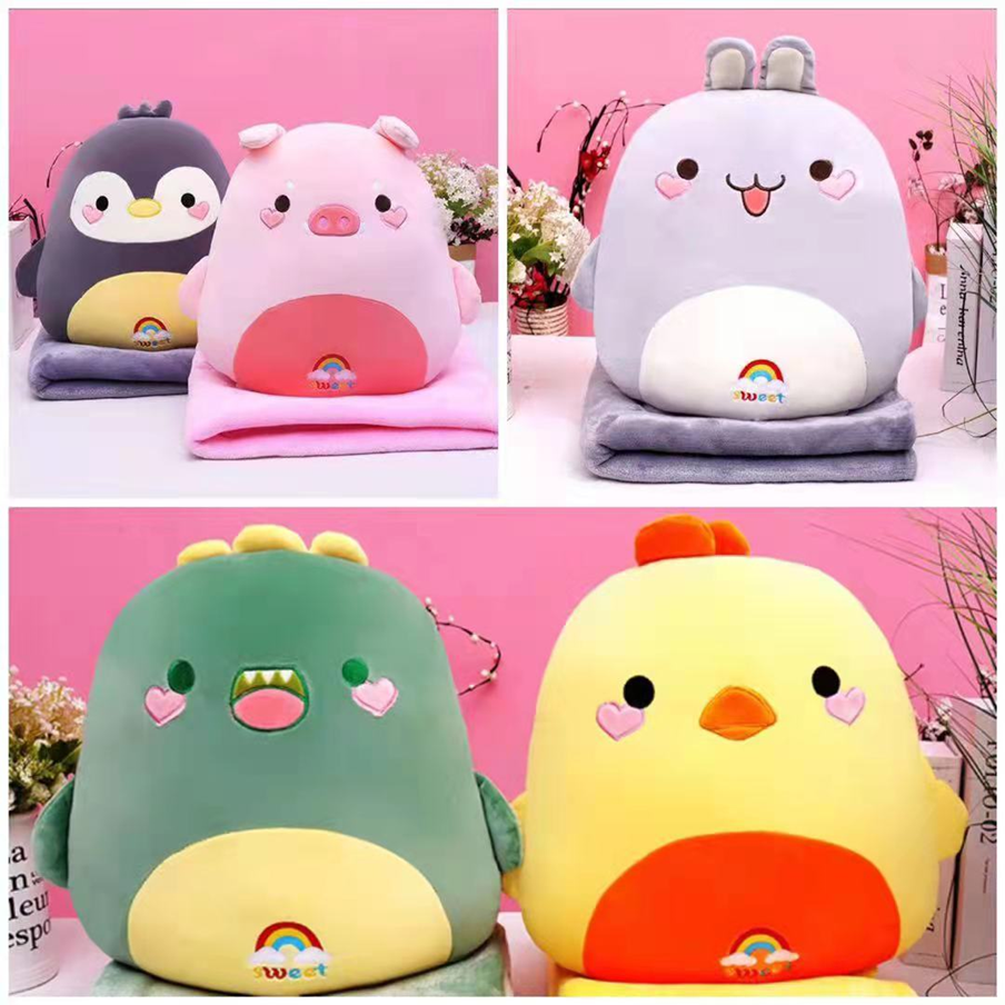 Animal Style (3-in-1) Plush Toy Blanket