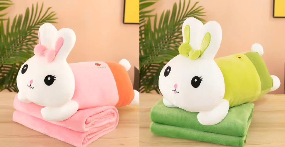 Lying Rabbit Plush Toy Blanket