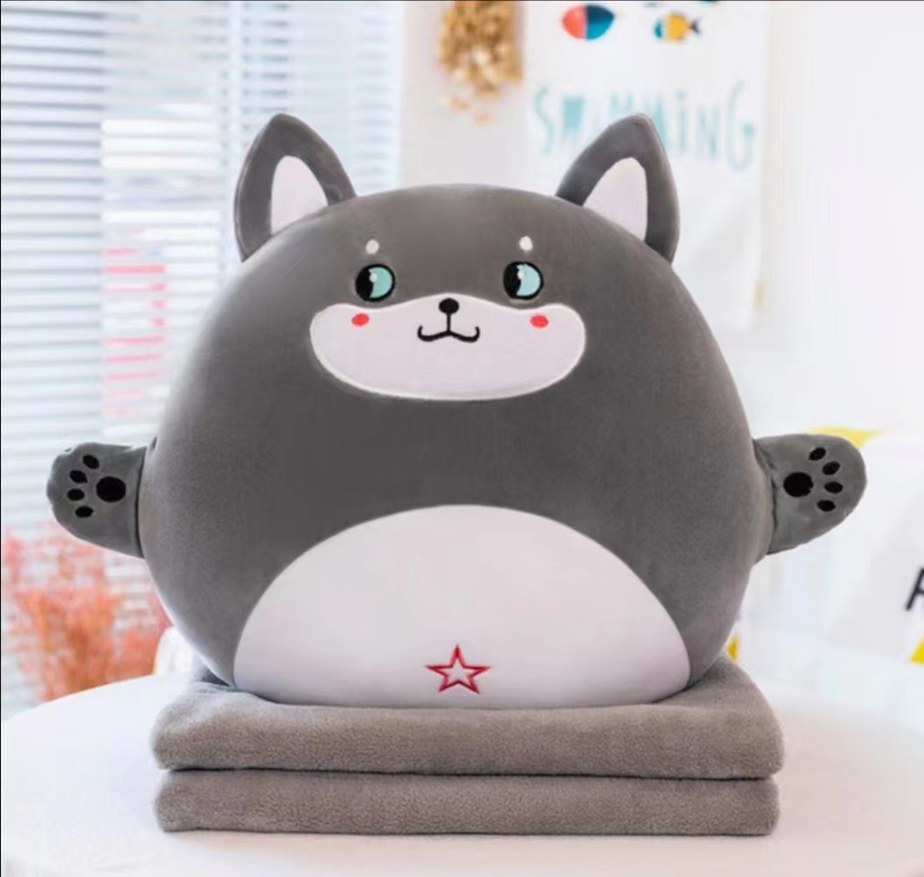 Husky Plush Toy Blanket