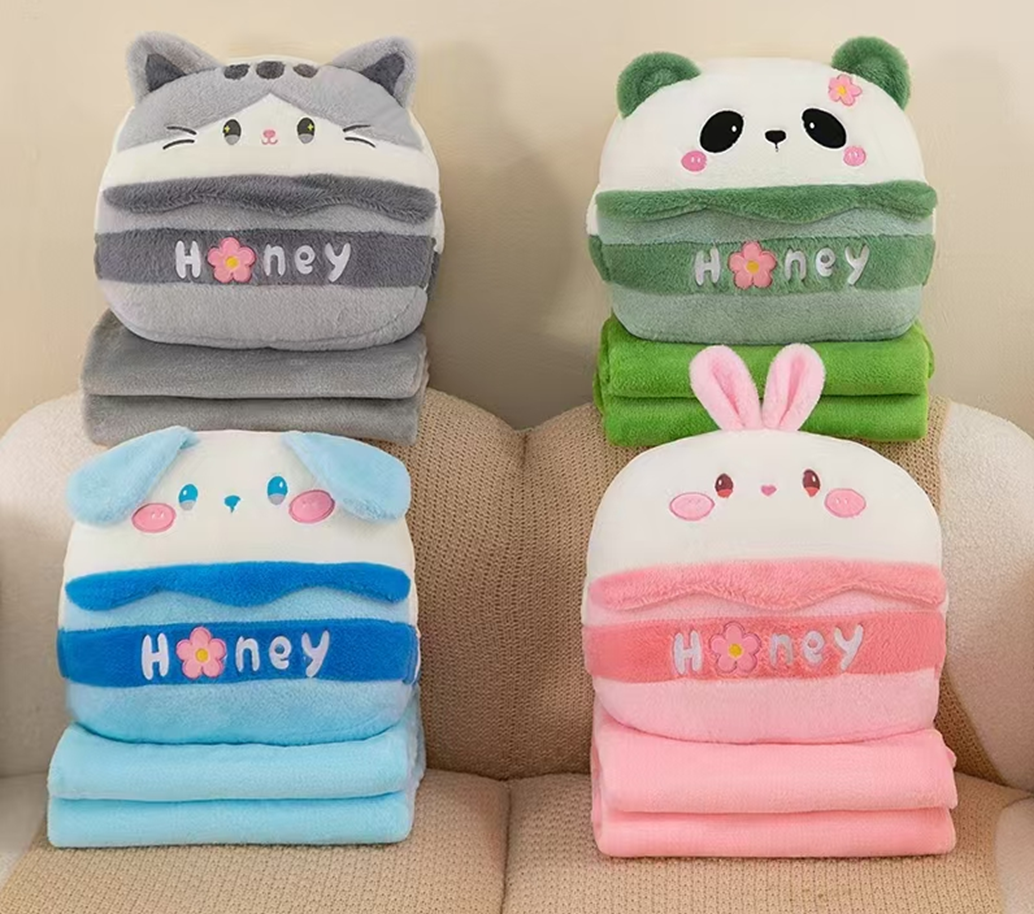 Rabbit Fur Cartoon Plush Blanket