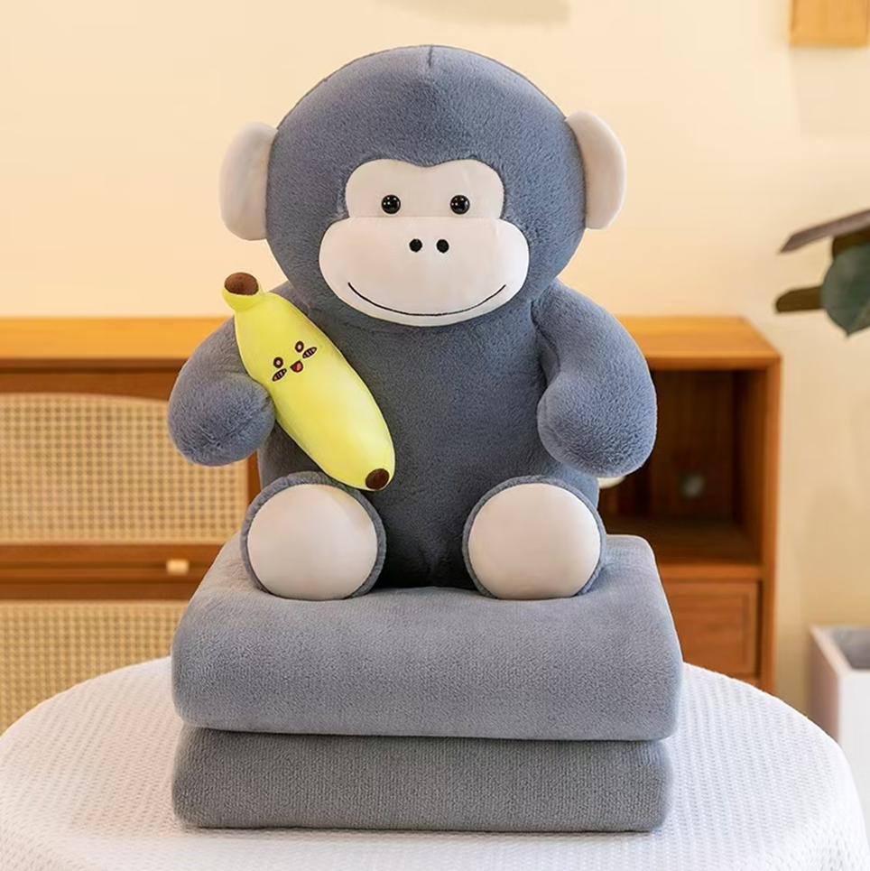 Gorilla Plush Toy Blanket